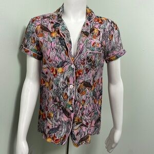 Plum Pretty Sugar Pink Bird Print Pajama Top